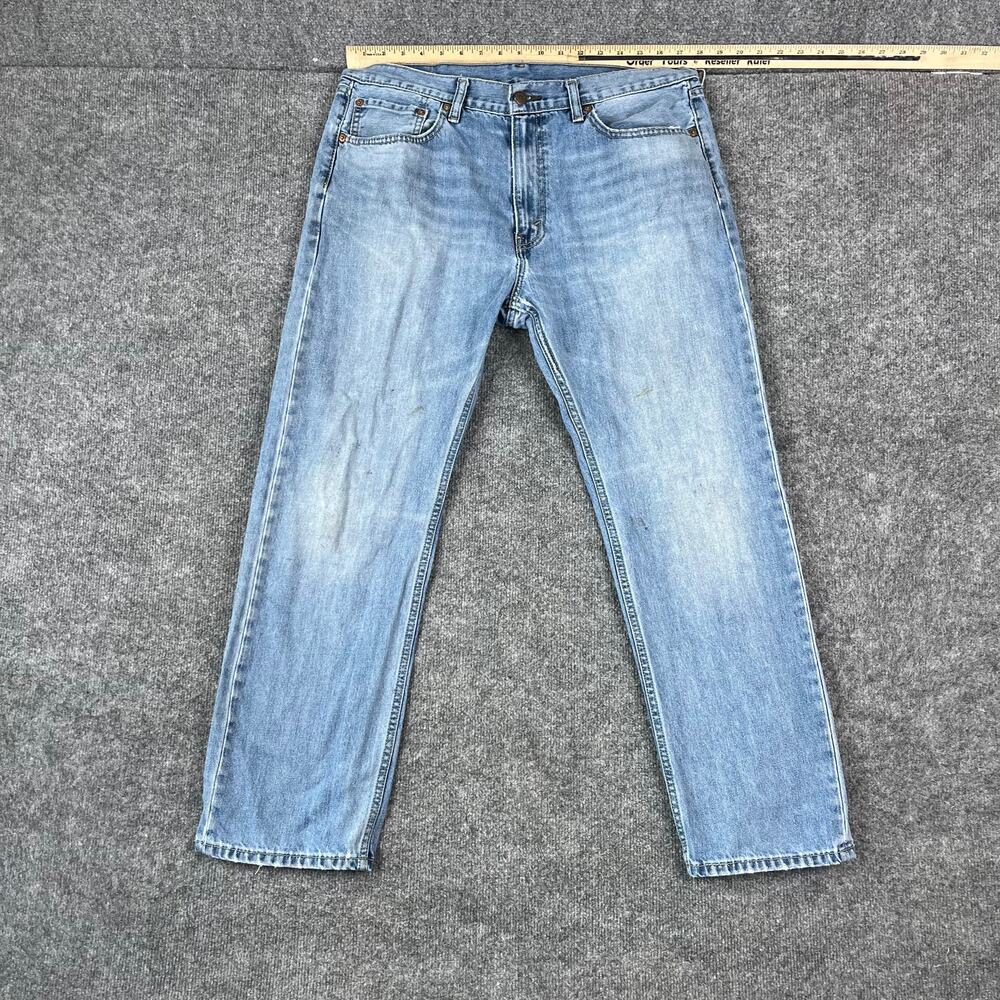 Levis 505 Jeans Mens Size 36x30 Light Wash Denim Regular Fit Straight‎ Leg